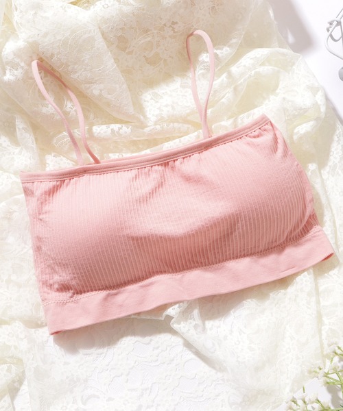 Lace Ladies（レースレディース）の「ベーシック カラー リブ ノンワイヤー ブラトップ（チューブトップ・レディース・ピンク/ホワイト/グレー/ブラック・FREE）」の6枚目の写真