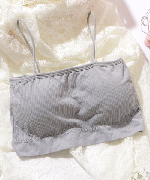 Lace Ladies（レースレディース）の「ベーシック カラー リブ ノンワイヤー ブラトップ（チューブトップ・レディース・ピンク/ホワイト/グレー/ブラック・FREE）」の7枚目の写真