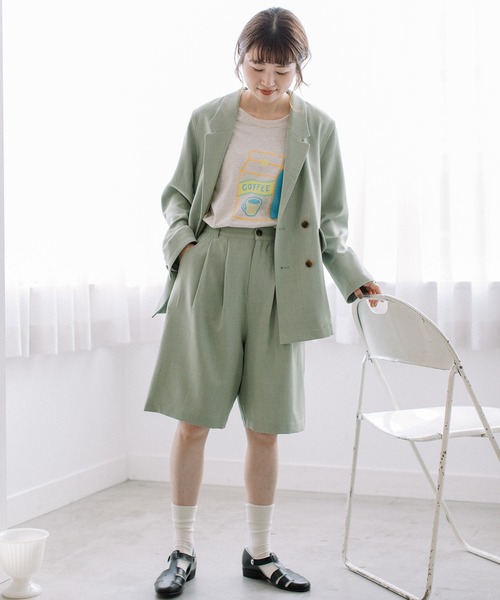 POU DOU DOU（プードゥドゥ）の「ダブルボタンテーラードジャケット（テーラードジャケット・レディース・モカ/ライトブルー/ライトベージュ・3）」の21枚目の写真