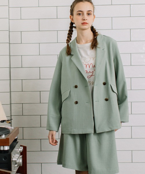 POU DOU DOU（プードゥドゥ）の「ダブルボタンテーラードジャケット（テーラードジャケット・レディース・モカ/ライトブルー/ライトベージュ・3）」の14枚目の写真