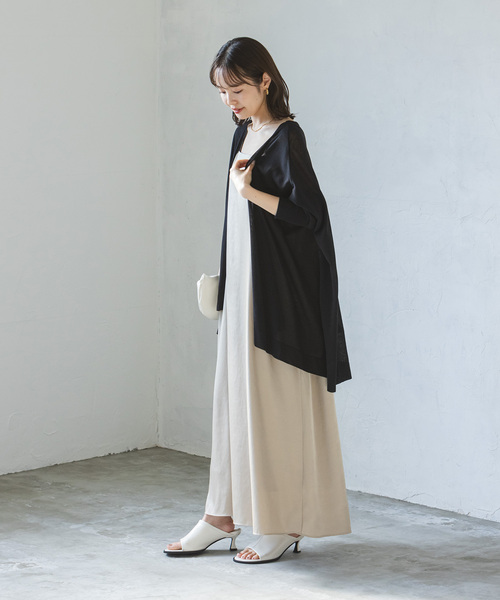 Noble（ノーブル）の「コンフォータブルキャミワンピース（ワンピース・レディース・ベージュ/チャコールグレー・FREE）」の8枚目の写真