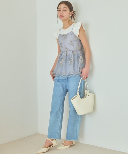 mysty woman(ミスティウーマン)の「フローラル刺繍チュニック 109769(その他トップス・レディース・モカ/ブルー系その他/アイボリー・FREE)」の18枚目の写真