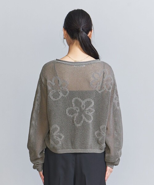 UNITED ARROWS 近年モデル メッシュクルーネックフラワーニット BEAUTY&YOUTH UNITED ARROWS（ビューティーアンドユース