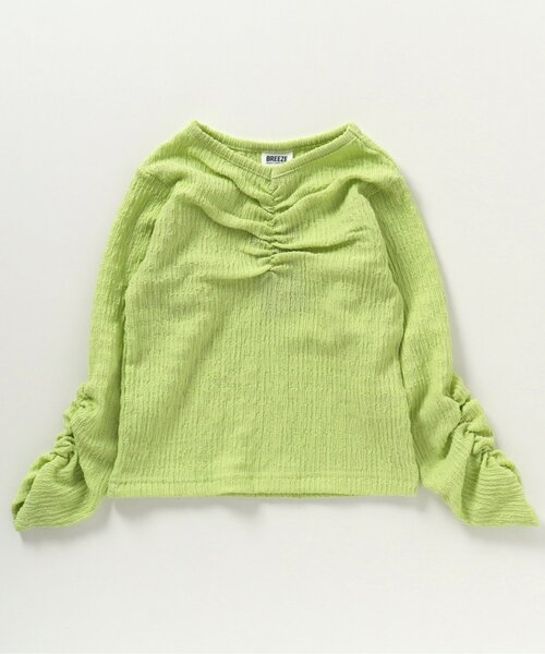 BREEZE(ブリーズ)の「シャーリングロンT(Tシャツ/カットソー・キッズ・アイボリー/ピンク/ライム・90/100/110/120/80/130/140)」の3枚目の写真
