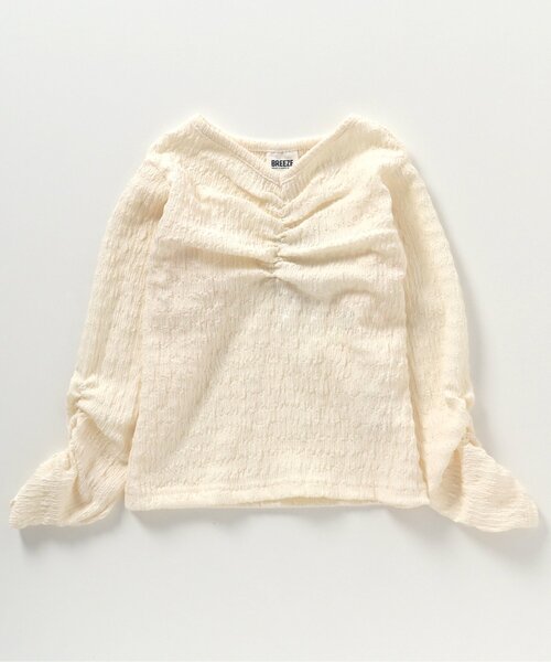 BREEZE(ブリーズ)の「シャーリングロンT(Tシャツ/カットソー・キッズ・アイボリー/ピンク/ライム・90/100/110/120/80/130/140)」の2枚目の写真