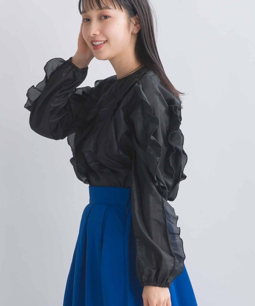 PICCIN（ピッチン）の「フリルシアーブラウス（シャツ/ブラウス・レディース・オフホワイト/ブラック/ラベンダー・M）」の16枚目の写真