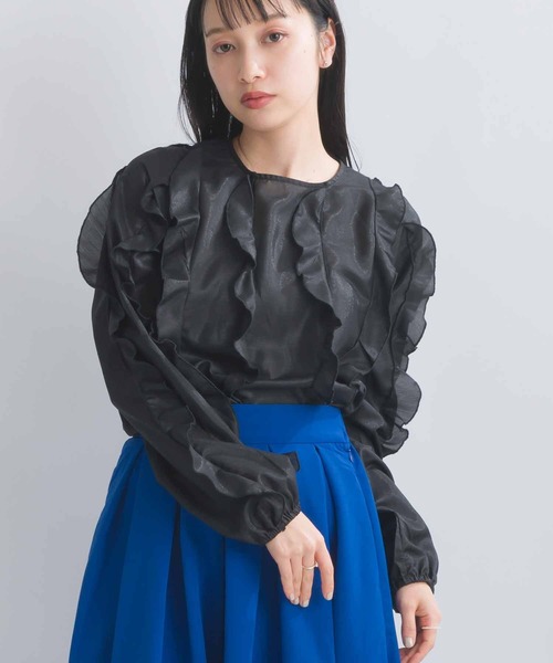 PICCIN（ピッチン）の「フリルシアーブラウス（シャツ/ブラウス・レディース・オフホワイト/ブラック/ラベンダー・M）」の17枚目の写真