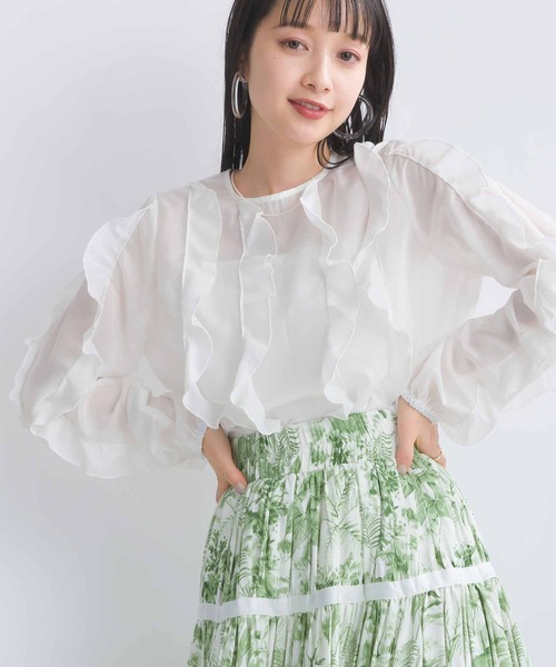 PICCIN（ピッチン）の「フリルシアーブラウス（シャツ/ブラウス・レディース・オフホワイト/ブラック/ラベンダー・M）」の22枚目の写真