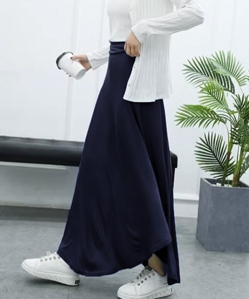 Miniministore(ミニミニストア)の「とろみスカート レディースロングスカート(スカート・レディース・ブラック/ライトグレー/ネイビー/ダークグレー/ワインレッド・FREE)」の4枚目の写真