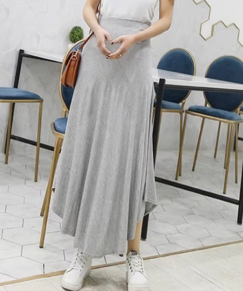 Miniministore(ミニミニストア)の「とろみスカート レディースロングスカート(スカート・レディース・ブラック/ライトグレー/ネイビー/ダークグレー/ワインレッド・FREE)」の2枚目の写真