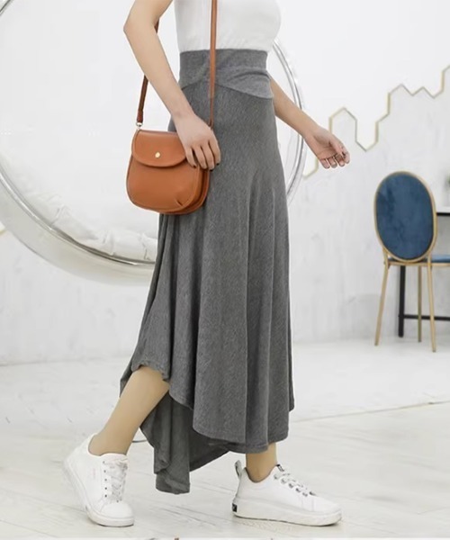 Miniministore(ミニミニストア)の「とろみスカート レディースロングスカート(スカート・レディース・ブラック/ライトグレー/ネイビー/ダークグレー/ワインレッド・FREE)」の11枚目の写真
