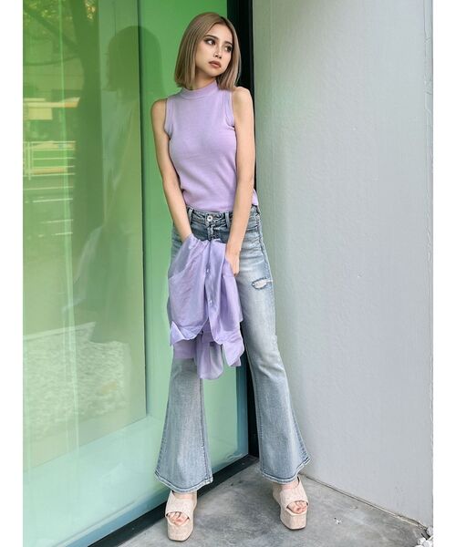 GYDA（ジェイダ）の「3WAYショルダーオープンシアードッキングシャツ（シャツ/ブラウス・レディース・オフホワイト/ラベンダー/ベージュ・FREE）」の21枚目の写真