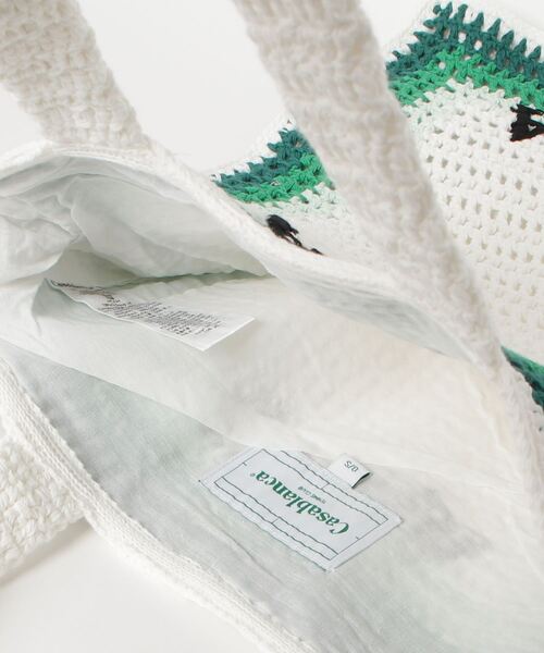Casablanca（カサブランカ）の「COTTON CROCHET BAG（トートバッグ・メンズ・ホワイト×グリーン・ONE SIZE）」の4枚目の写真