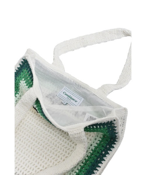 Casablanca（カサブランカ）の「COTTON CROCHET BAG（トートバッグ・メンズ・ホワイト×グリーン・ONE SIZE）」の8枚目の写真