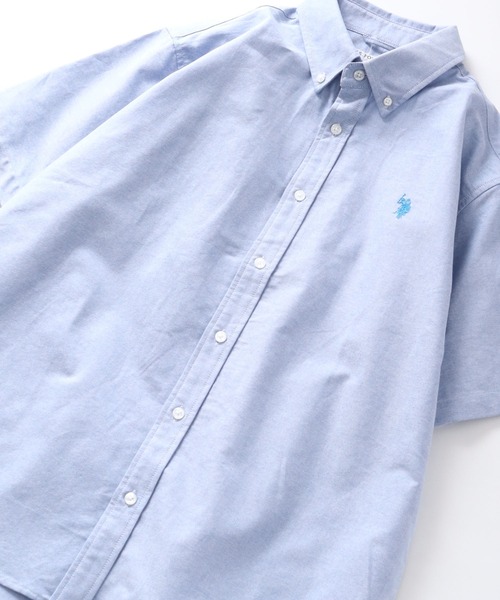 U.S. POLO ASSN.（ユーエスポロアッスン）の「【U.S. POLO ASSN./ユーエスポロアッスン】オックス ワンポイント刺繍 ボタンダウン ショートスリーブシャツ（シャツ/ブラウス・メンズ・ホワイト/インディゴブルー/ストライプ/ライラック/ブルー・M/L/LL）」の3枚目の写真