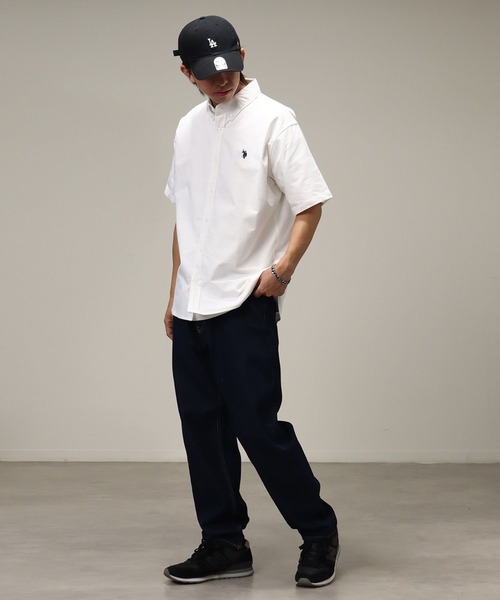 U.S. POLO ASSN.（ユーエスポロアッスン）の「【U.S. POLO ASSN./ユーエスポロアッスン】オックス ワンポイント刺繍 ボタンダウン ショートスリーブシャツ（シャツ/ブラウス・メンズ・ホワイト/インディゴブルー/ストライプ/ライラック/ブルー・M/L/LL）」の20枚目の写真