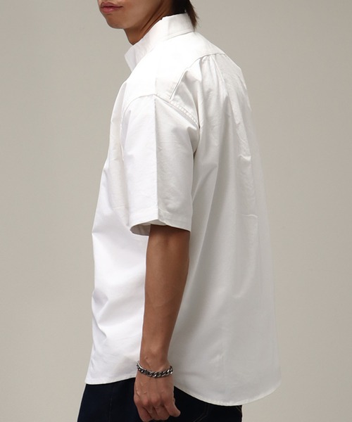 U.S. POLO ASSN.（ユーエスポロアッスン）の「【U.S. POLO ASSN./ユーエスポロアッスン】オックス ワンポイント刺繍 ボタンダウン ショートスリーブシャツ（シャツ/ブラウス・メンズ・ホワイト/インディゴブルー/ストライプ/ライラック/ブルー・M/L/LL）」の18枚目の写真