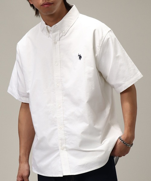 U.S. POLO ASSN.（ユーエスポロアッスン）の「【U.S. POLO ASSN./ユーエスポロアッスン】オックス ワンポイント刺繍 ボタンダウン ショートスリーブシャツ（シャツ/ブラウス・メンズ・ホワイト/インディゴブルー/ストライプ/ライラック/ブルー・M/L/LL）」の17枚目の写真