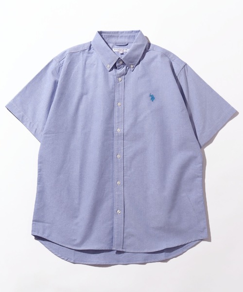 U.S. POLO ASSN.（ユーエスポロアッスン）の「【U.S. POLO ASSN./ユーエスポロアッスン】オックス ワンポイント刺繍 ボタンダウン ショートスリーブシャツ（シャツ/ブラウス・メンズ・ホワイト/インディゴブルー/ストライプ/ライラック/ブルー・M/L/LL）」の11枚目の写真