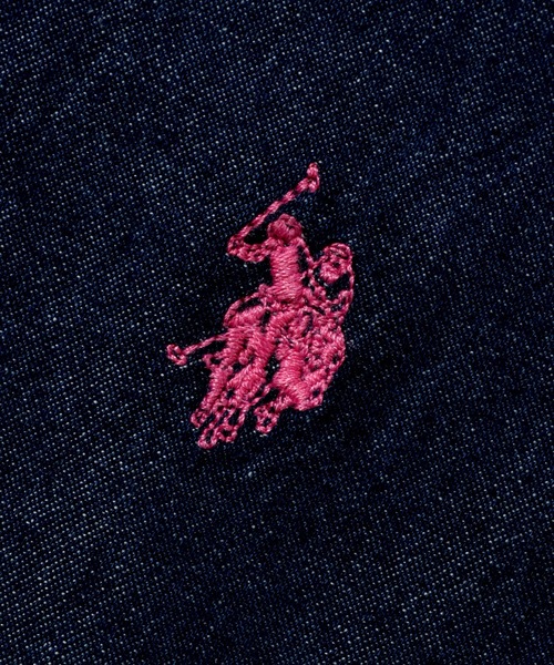 U.S. POLO ASSN.（ユーエスポロアッスン）の「【U.S. POLO ASSN./ユーエスポロアッスン】オックス ワンポイント刺繍 ボタンダウン ショートスリーブシャツ（シャツ/ブラウス・メンズ・ホワイト/インディゴブルー/ストライプ/ライラック/ブルー・M/L/LL）」の10枚目の写真