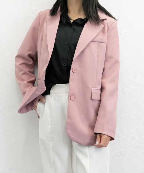 Miniministore（ミニミニストア）の「テーラードジャケットレディース アウター（テーラードジャケット・レディース・ベージュ/オフホワイト/ピンク/ブラック・M/XL/L）」の16枚目の写真
