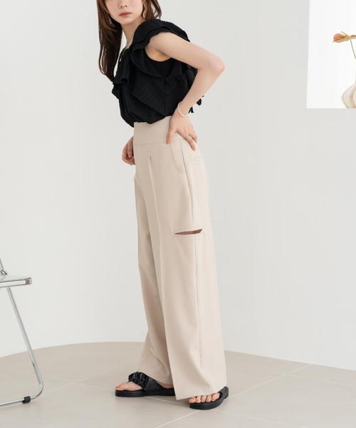 hinari ウエストサイドカットアウトパンツ Sサイズ ウエストサイドカットアウトパンツ（その他パンツ）｜hinari