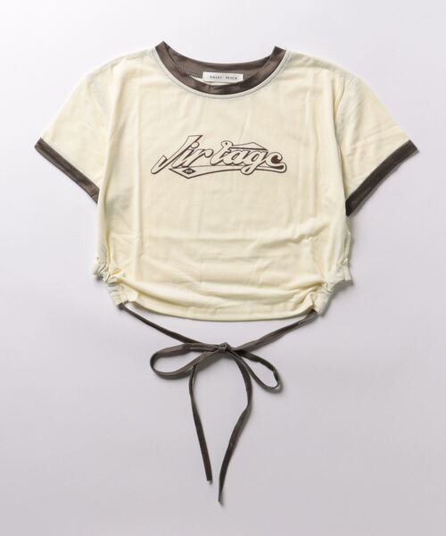 HALEY PESCA（ヘーリーペスカ）の「HALEY PESCA/ウエストデザイン ロゴTシャツ（Tシャツ/カットソー・レディース・ブラック/アイボリー・LARGE/MEDIUM）」の13枚目の写真