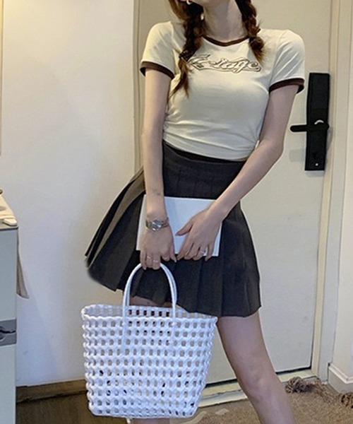 HALEY PESCA（ヘーリーペスカ）の「HALEY PESCA/ウエストデザイン ロゴTシャツ（Tシャツ/カットソー・レディース・ブラック/アイボリー・LARGE/MEDIUM）」の8枚目の写真