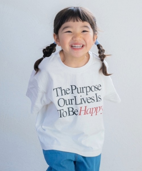 and D. petit main（アンドディープティマイン）の「アソートロゴプリント半袖Tシャツ（Tシャツ/カットソー・キッズ・レッド/エメラルド/ネイビー/ブルー/オフホワイト・130cm/120cm/110cm/100cm/90cm）」の2枚目の写真