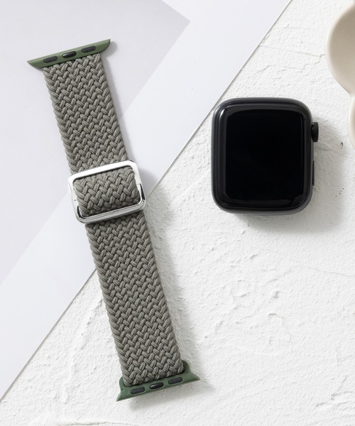 emonique(エモニーク)の「ナイロン編み WOVEN Apple Watch バンド スマートウォッチバンド【38/40/41/42/44/45/49mm対応】(デジタル腕時計・メンズ・ブルー/ピンク系その他/ライラック/ワインレッド/アイボリー/ブラック/アーミー/グレー/ブラック×ホワイト/ブラック×レッド/オレンジ系その他/グレー系その他/グレー×ホワイト/ピンク/レインボー・38/42)」の8枚目の写真