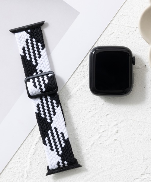 emonique(エモニーク)の「ナイロン編み WOVEN Apple Watch バンド スマートウォッチバンド【38/40/41/42/44/45/49mm対応】(デジタル腕時計・メンズ・ブルー/ピンク系その他/ライラック/ワインレッド/アイボリー/ブラック/アーミー/グレー/ブラック×ホワイト/ブラック×レッド/オレンジ系その他/グレー系その他/グレー×ホワイト/ピンク/レインボー・38/42)」の3枚目の写真