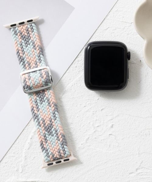 emonique(エモニーク)の「ナイロン編み WOVEN Apple Watch バンド スマートウォッチバンド【38/40/41/42/44/45/49mm対応】(デジタル腕時計・メンズ・ブルー/ピンク系その他/ライラック/ワインレッド/アイボリー/ブラック/アーミー/グレー/ブラック×ホワイト/ブラック×レッド/オレンジ系その他/グレー系その他/グレー×ホワイト/ピンク/レインボー・38/42)」の12枚目の写真