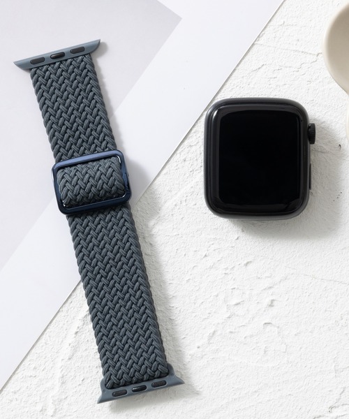 emonique(エモニーク)の「ナイロン編み WOVEN Apple Watch バンド スマートウォッチバンド【38/40/41/42/44/45/49mm対応】(デジタル腕時計・メンズ・ブルー/ピンク系その他/ライラック/ワインレッド/アイボリー/ブラック/アーミー/グレー/ブラック×ホワイト/ブラック×レッド/オレンジ系その他/グレー系その他/グレー×ホワイト/ピンク/レインボー・38/42)」の5枚目の写真