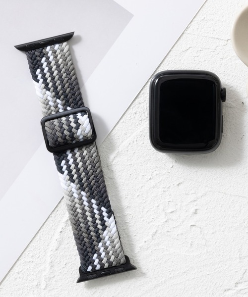 emonique(エモニーク)の「ナイロン編み WOVEN Apple Watch バンド スマートウォッチバンド【38/40/41/42/44/45/49mm対応】(デジタル腕時計・メンズ・ブルー/ピンク系その他/ライラック/ワインレッド/アイボリー/ブラック/アーミー/グレー/ブラック×ホワイト/ブラック×レッド/オレンジ系その他/グレー系その他/グレー×ホワイト/ピンク/レインボー・38/42)」の7枚目の写真