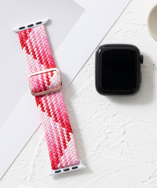 emonique(エモニーク)の「ナイロン編み WOVEN Apple Watch バンド スマートウォッチバンド【38/40/41/42/44/45/49mm対応】(デジタル腕時計・メンズ・ブルー/ピンク系その他/ライラック/ワインレッド/アイボリー/ブラック/アーミー/グレー/ブラック×ホワイト/ブラック×レッド/オレンジ系その他/グレー系その他/グレー×ホワイト/ピンク/レインボー・38/42)」の11枚目の写真