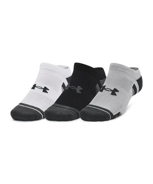 UNDER ARMOUR(アンダーアーマー)の「UAパフォーマンステック ノーショー ソックス (3足セット)(トレーニング/メンズ/レディース)(ソックス/靴下・レディース・グレー・L/M)」の1枚目の写真