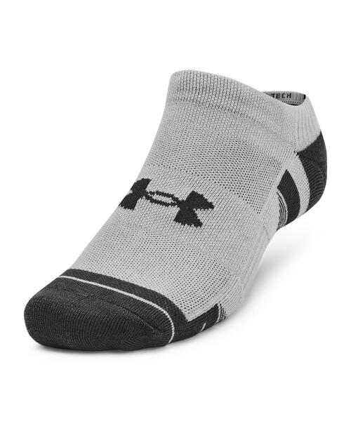 UNDER ARMOUR(アンダーアーマー)の「UAパフォーマンステック ノーショー ソックス (3足セット)(トレーニング/メンズ/レディース)(ソックス/靴下・レディース・グレー・L/M)」の3枚目の写真