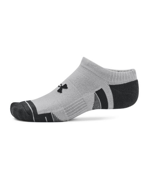 UNDER ARMOUR(アンダーアーマー)の「UAパフォーマンステック ノーショー ソックス (3足セット)(トレーニング/メンズ/レディース)(ソックス/靴下・レディース・グレー・L/M)」の2枚目の写真