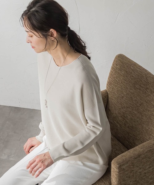 LAUTREAMONT（ロートレアモン）の「【カタログ掲載】【洗えるニット】ホールガーメントニットプルオーバー（ニット/セーター・レディース・ベージュ/ホワイト系その他/イエロー/ホワイト/ピンク/ピンク系その他/チャコールグレー・9号）」の5枚目の写真