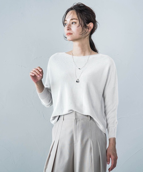 LAUTREAMONT（ロートレアモン）の「【カタログ掲載】【洗えるニット】ホールガーメントニットプルオーバー（ニット/セーター・レディース・ベージュ/ホワイト系その他/イエロー/ホワイト/ピンク/ピンク系その他/チャコールグレー・9号）」の3枚目の写真