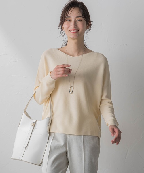 LAUTREAMONT（ロートレアモン）の「【カタログ掲載】【洗えるニット】ホールガーメントニットプルオーバー（ニット/セーター・レディース・ベージュ/ホワイト系その他/イエロー/ホワイト/ピンク/ピンク系その他/チャコールグレー・9号）」の6枚目の写真