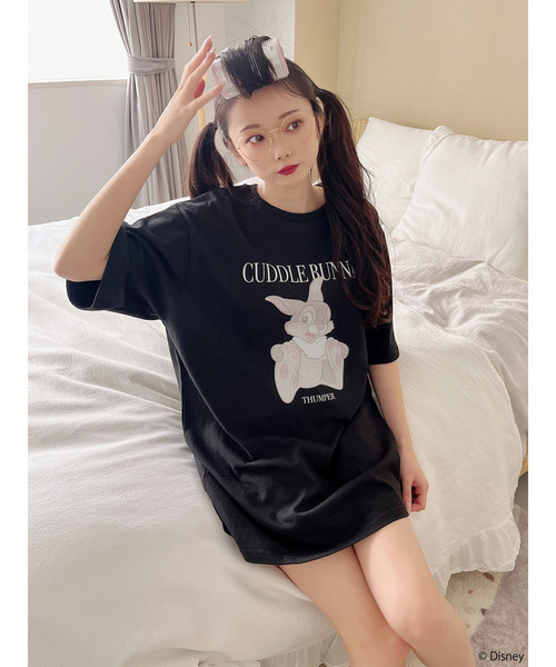 MIIA（ミーア）の「【Disney/バンビ】グラフィックプリントビッグTシャツ（Tシャツ/カットソー・レディース・オフホワイト/ブラック・FREE）」の9枚目の写真