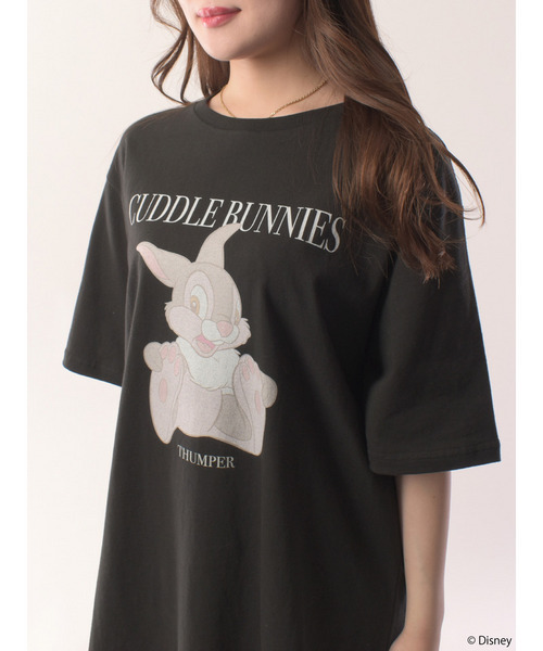 MIIA（ミーア）の「【Disney/バンビ】グラフィックプリントビッグTシャツ（Tシャツ/カットソー・レディース・オフホワイト/ブラック・FREE）」の13枚目の写真