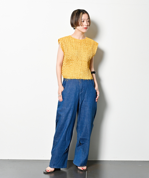 CITYSHOP / シティショップ | 2024SS | VARIATION PLEATS PULLOVER バリエーションプリーツプルオーバー | F | ブラック | レディース CITYSHOP / シティショップ | 2024SS | VARIATION PLEATS PULLOVER