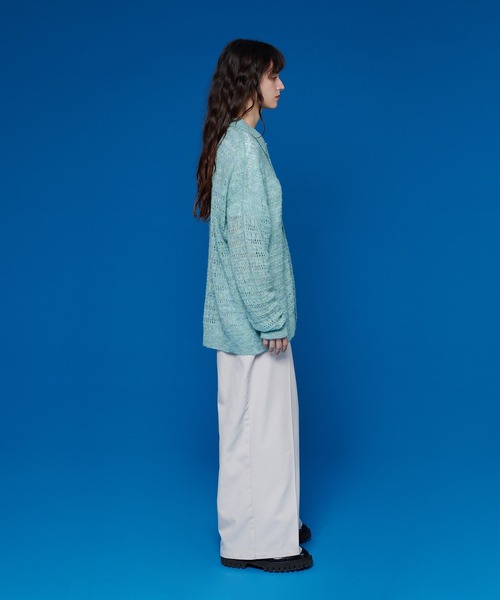 ONCILY(オンシェリー)の「MESH MELANGE KNIT SHIRT / メッシュメランジニットシャツ(シャツ/ブラウス・メンズ・ブルーグリーン/グレー・LARGE/MEDIUM)」の9枚目の写真