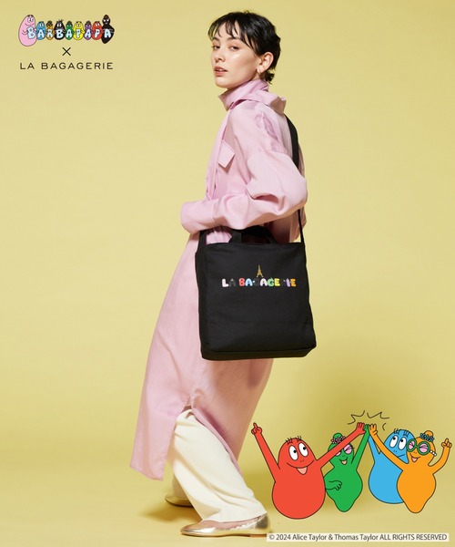 LA BAGAGERIE(ラバガジェリー)の「BARBAPAPA×LA BAGAGERIE バーバパパコラボ 2WAYバッグ M(エコバッグ/サブバッグ・レディース・ナチュラル/ネイビー/ブラック・FREE)」の4枚目の写真