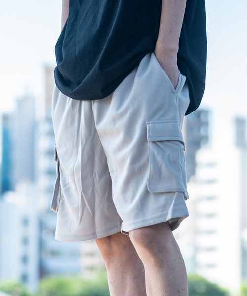 JOHN'S CLOSET（ジョンズクローゼット）の「【40I】ダンボールニット ワイドカーゴショーツ（カーゴパンツ・メンズ・ブラック/グレイッシュベージュ/チャコールグレー/杢グレー/ベージュ/その他1・MEDIUM/LARGE/X-LARGE）」の5枚目の写真