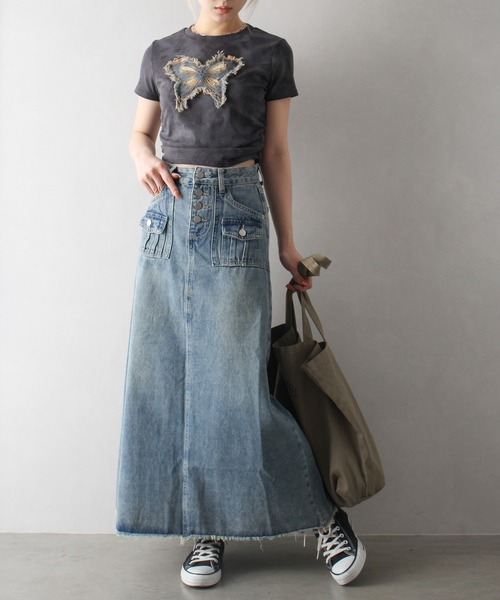 セール】バタフライ半袖ちびTシャツ（Tシャツ/カットソー）｜SpRay