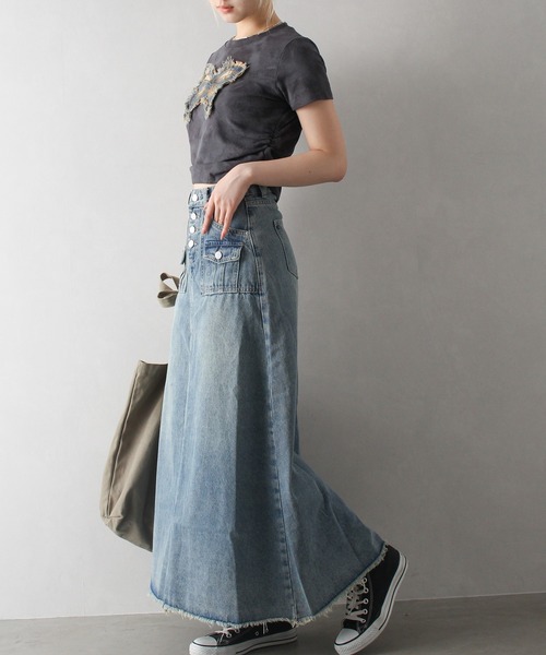 SpRay（スプレイ）の「バタフライ半袖ちびTシャツ（Tシャツ/カットソー・レディース・ブラウン/チャコールグレー/アイボリー・FREE）」の8枚目の写真