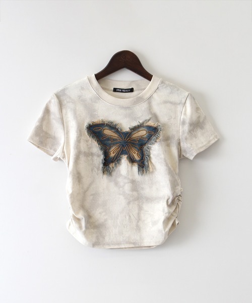 SpRay（スプレイ）の「バタフライ半袖ちびTシャツ（Tシャツ/カットソー